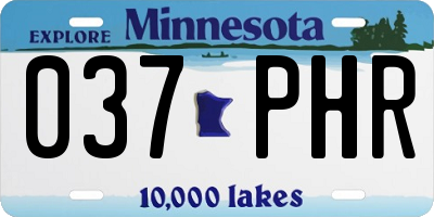 MN license plate 037PHR