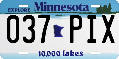 MN license plate 037PIX