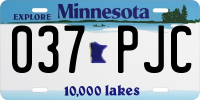 MN license plate 037PJC