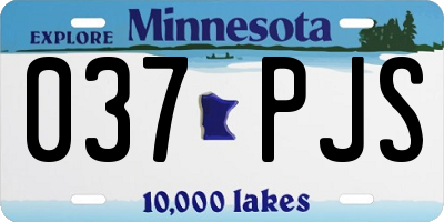 MN license plate 037PJS