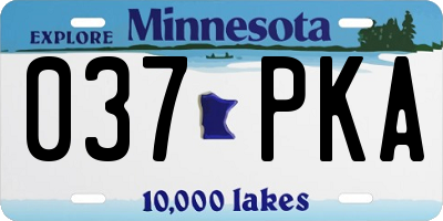 MN license plate 037PKA