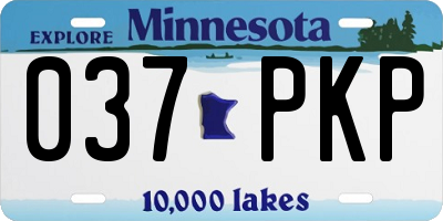 MN license plate 037PKP
