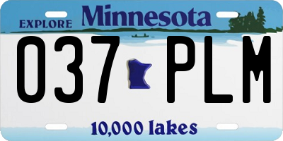 MN license plate 037PLM