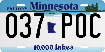 MN license plate 037POC