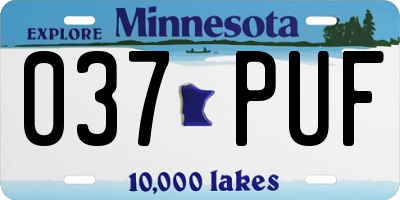 MN license plate 037PUF