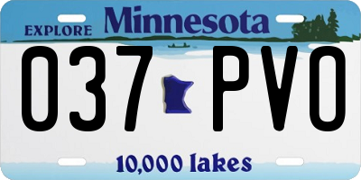 MN license plate 037PVO