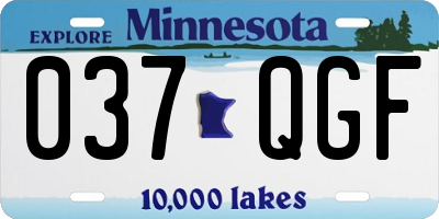 MN license plate 037QGF