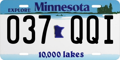 MN license plate 037QQI