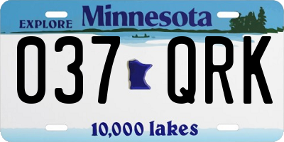 MN license plate 037QRK