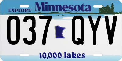 MN license plate 037QYV