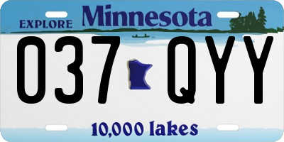 MN license plate 037QYY