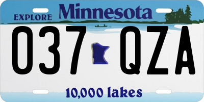 MN license plate 037QZA