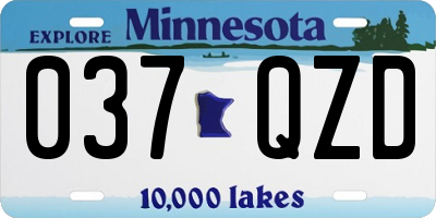 MN license plate 037QZD