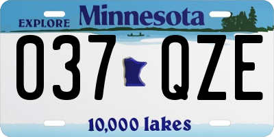MN license plate 037QZE