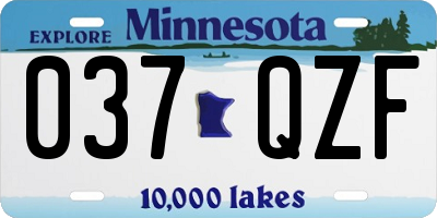 MN license plate 037QZF