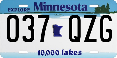 MN license plate 037QZG