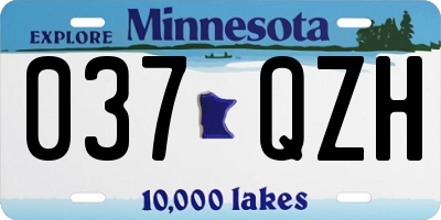 MN license plate 037QZH