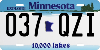 MN license plate 037QZI