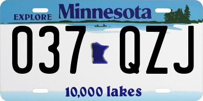 MN license plate 037QZJ