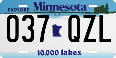 MN license plate 037QZL