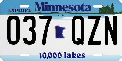 MN license plate 037QZN