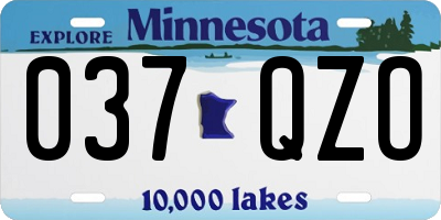 MN license plate 037QZO