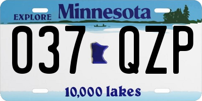 MN license plate 037QZP