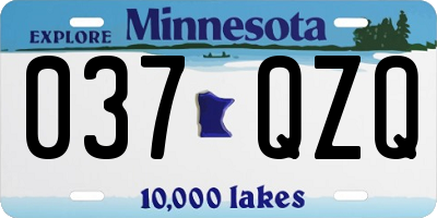 MN license plate 037QZQ