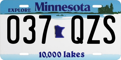 MN license plate 037QZS