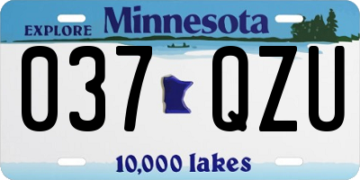 MN license plate 037QZU