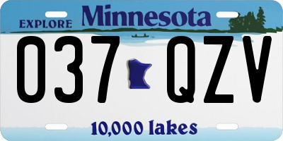 MN license plate 037QZV
