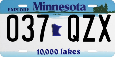 MN license plate 037QZX