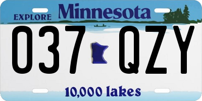 MN license plate 037QZY