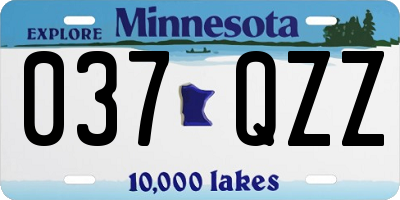 MN license plate 037QZZ