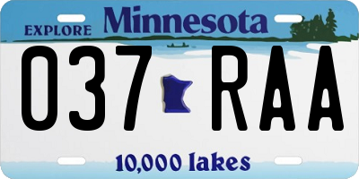 MN license plate 037RAA