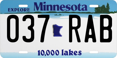 MN license plate 037RAB