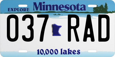MN license plate 037RAD