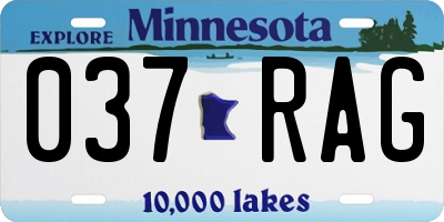 MN license plate 037RAG