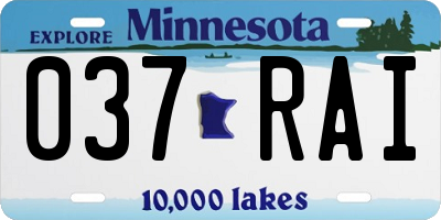 MN license plate 037RAI