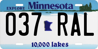 MN license plate 037RAL