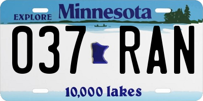 MN license plate 037RAN