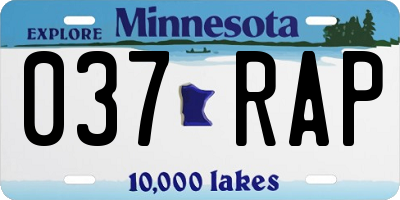 MN license plate 037RAP