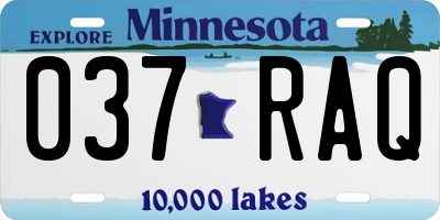 MN license plate 037RAQ