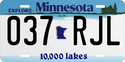 MN license plate 037RJL