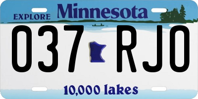 MN license plate 037RJO
