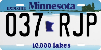 MN license plate 037RJP