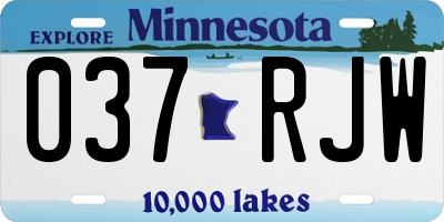 MN license plate 037RJW