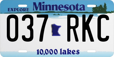 MN license plate 037RKC