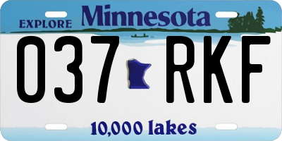 MN license plate 037RKF