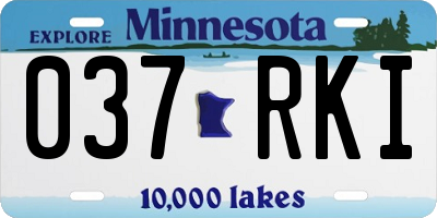 MN license plate 037RKI
